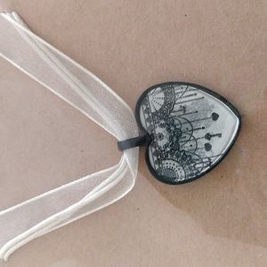 Black Lace Heart Necklace